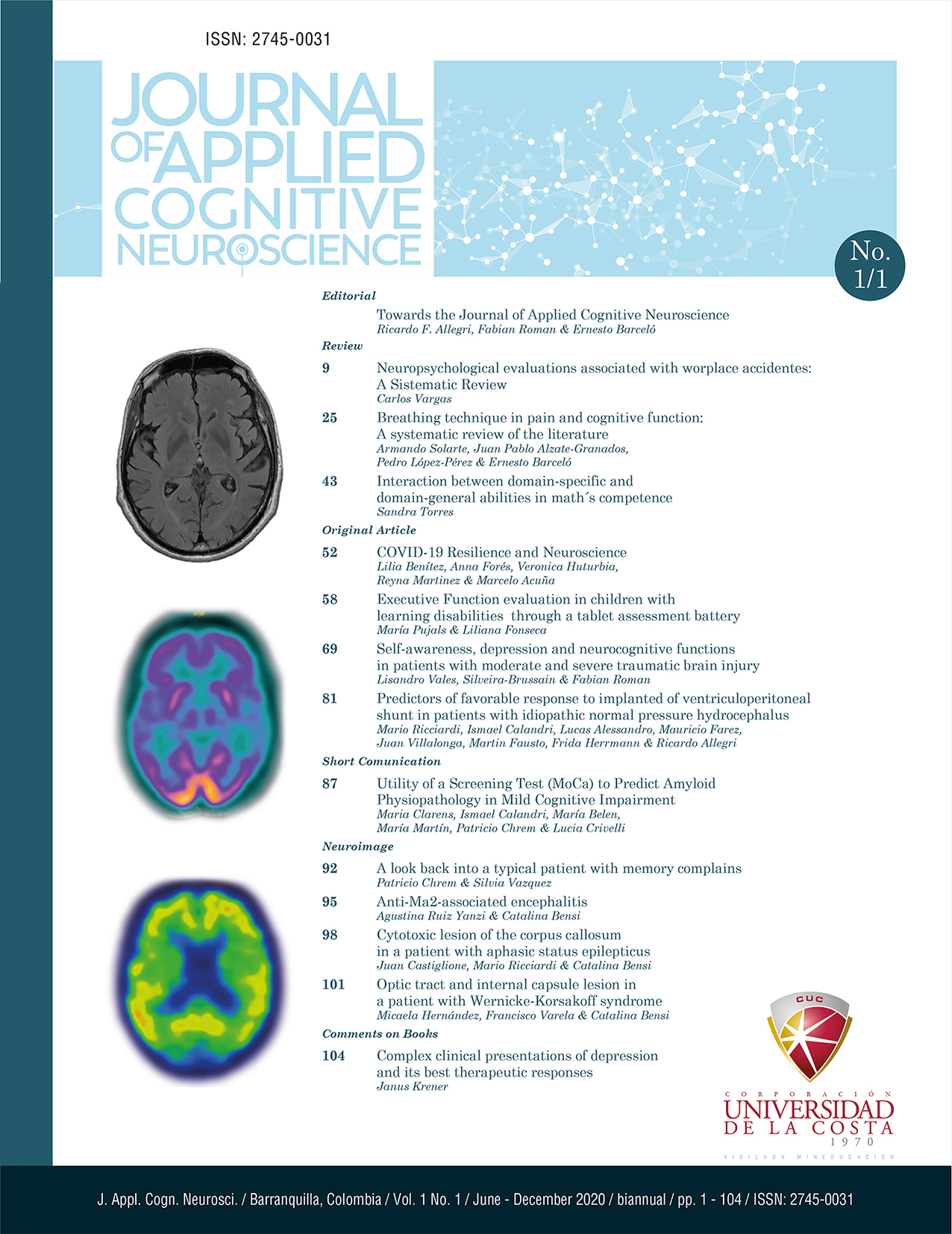 Vol 1 No 1 2020 Journal Of Applied Cognitive Neuroscience Journal Of Applied Cognitive 2931