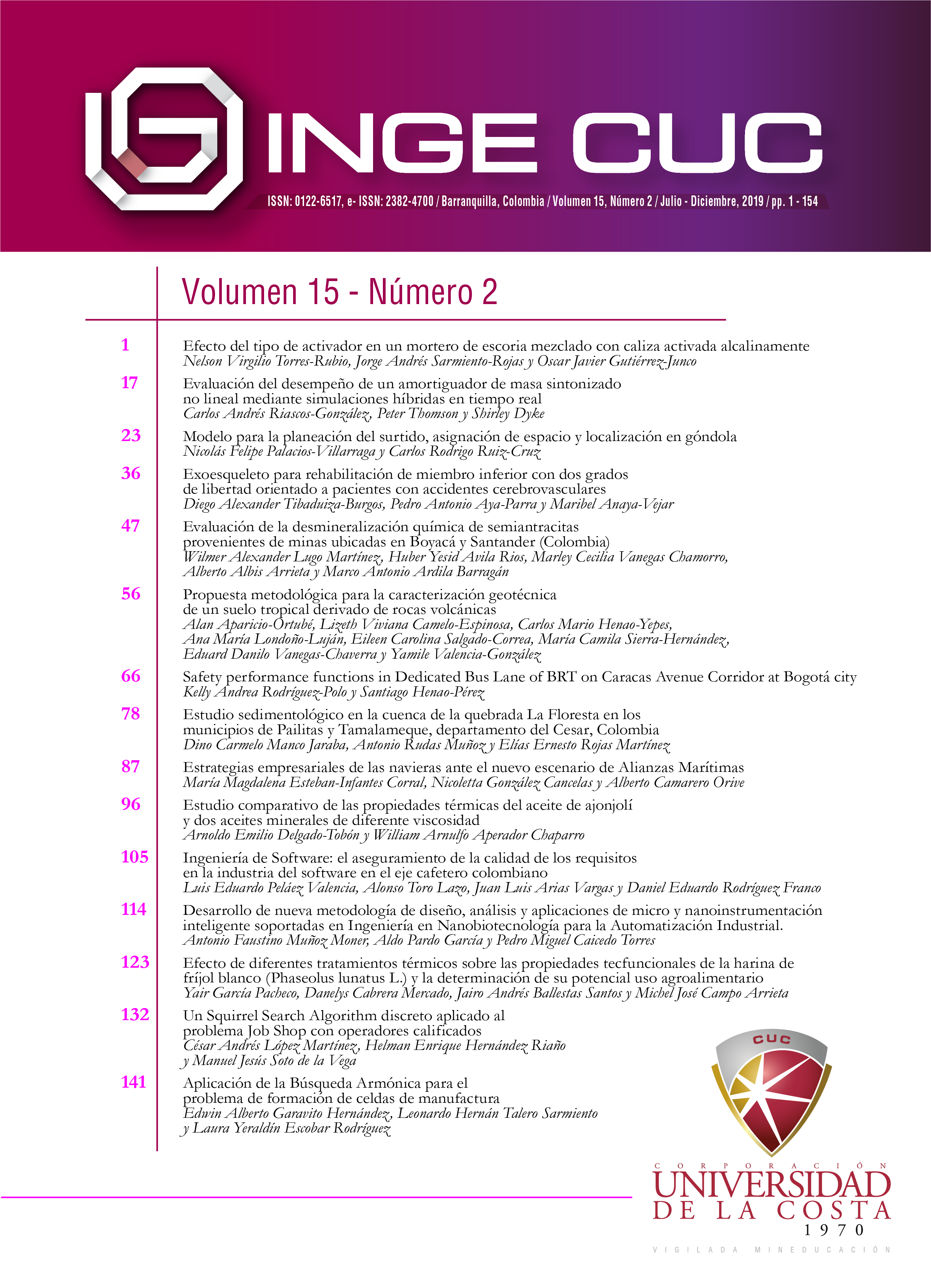                         Ver Vol. 15 Núm. 2 (2019): (Julio-Diciembre)
                    